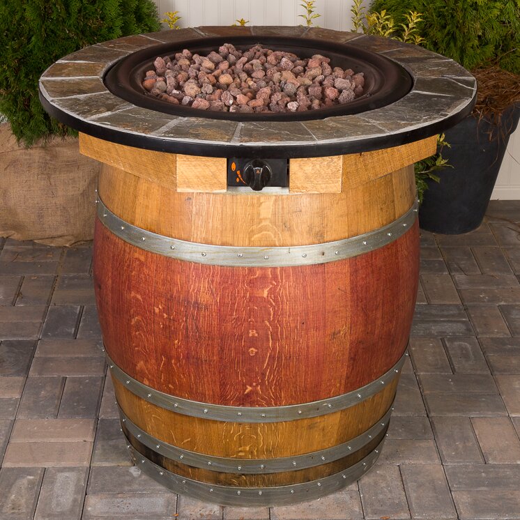 Napa East Collection Wine Barrel Steel Propane Fire Pit Table & Reviews